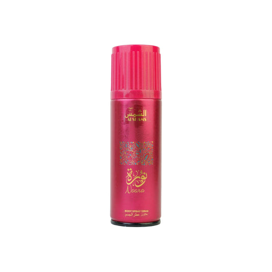 Al Shams Noora Body Spray 120ml – pink oriental floral perfume body spray for women.