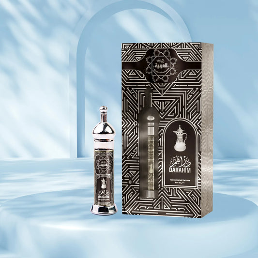 “Al Arabia Darahim Attar — front view of the Darahim perfume bottle in a clean product display, showcasing the aromatic Arabic fragrance.”