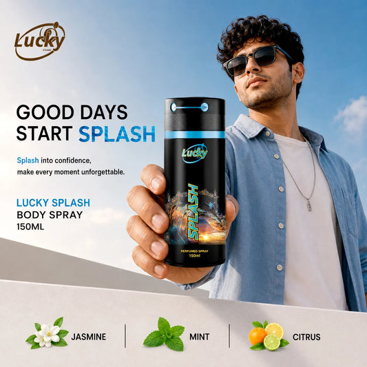 Lucky Splash body spray 150ml front view – aquatic cool spray with refreshing scent