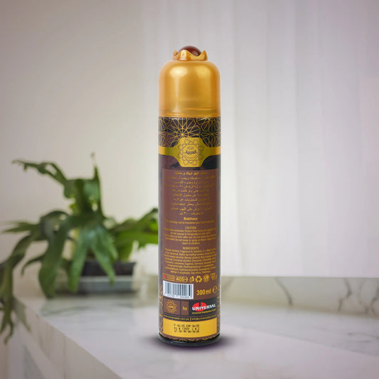 Al Arabia Bakhour Air Freshener 300ml back view – ingredients and details of luxury fragrance spray by thebigbossstore.com