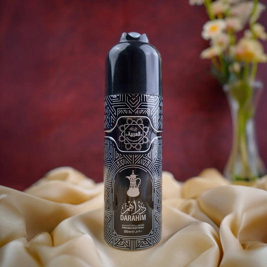 Al Arabia Darahim Body Spray 200ml front view – Premium long-lasting fragrance at The Big Boss Store