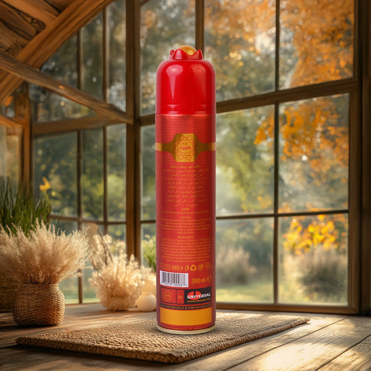 Al Arabia Oud Air Freshener 300ml back view – premium oud air freshener with ingredients and details – buy online at thebigbossstore.com