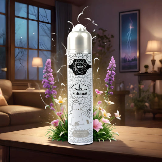 "Al Arabia Sultanat Air Freshener 300ml front view – luxury home fragrance spray from thebigbossstore.com"
