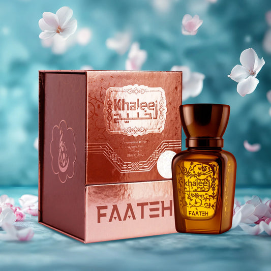 Faateh Khaleej Attar 15ml premium box and bottle perfume packaging