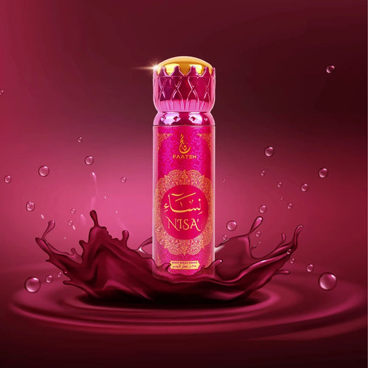 Faateh Nisa Body Spray – 200ml fragrance mist for women in vibrant pink packaging from TheBigBossStore