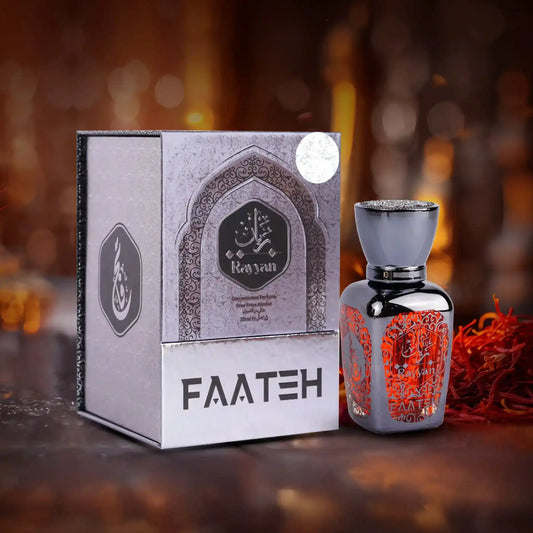 Faateh Rayyan Attar Concentrated Perfume 15ml β Elegant Bottle and Box Design