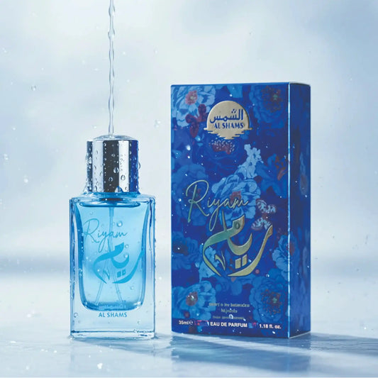 βAl Shams Riyam Perfume 35ml β bottle and box displayed together in a clear, front presentation from The Big Boss Store.β