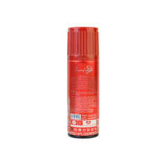 Back label of Al Shams Jawad Body Spray 120ml showing usage, ingredients, and detailed red design.