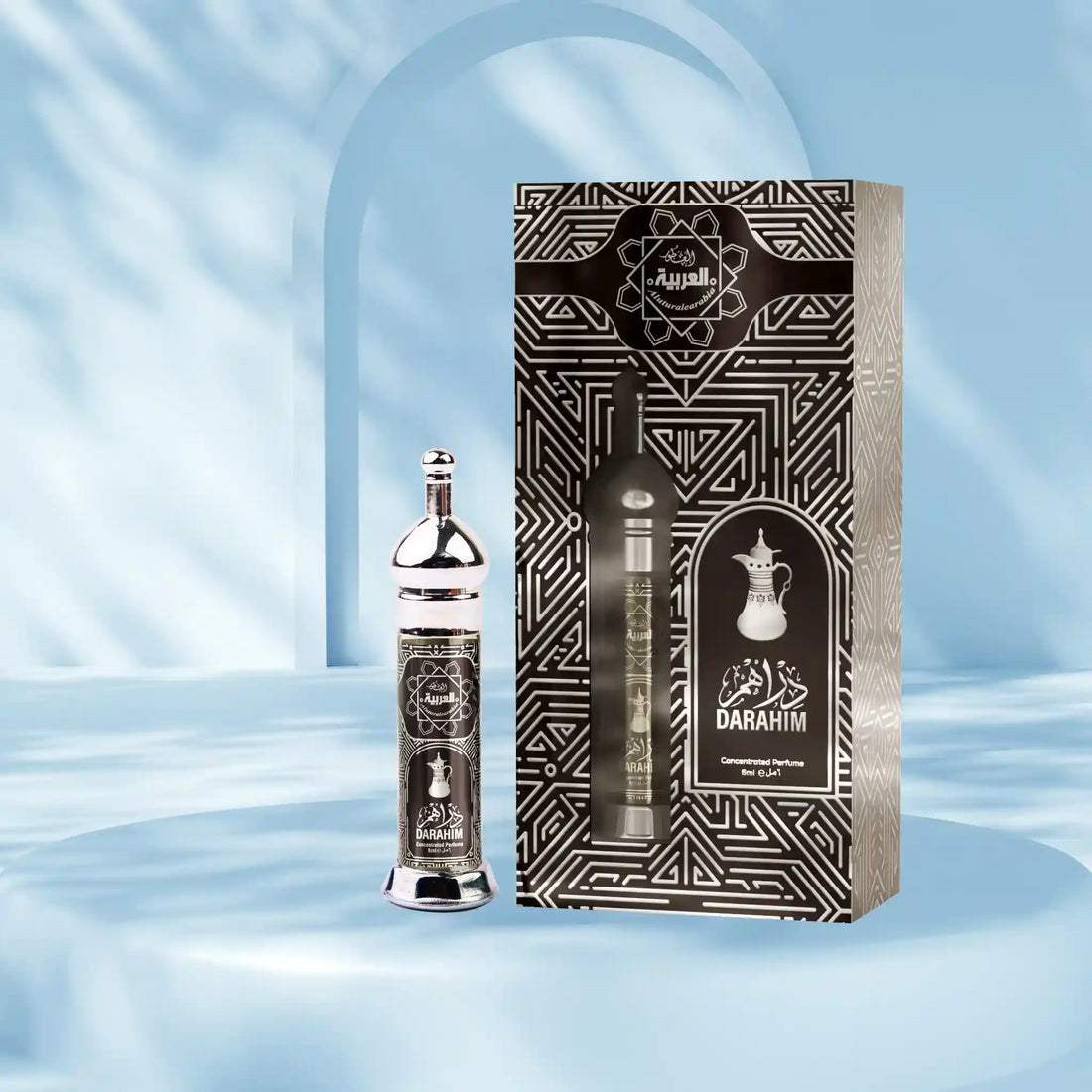 Al Arabia Darahim Attar-Darahim perfume in a clean product display, showcasing the aromatic Arabic fragrance.