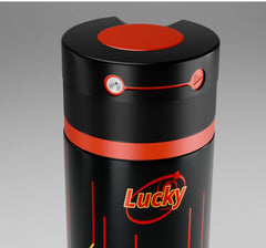 Lucky Power body spray 150ml top view – dynamic red cap with power-packed look