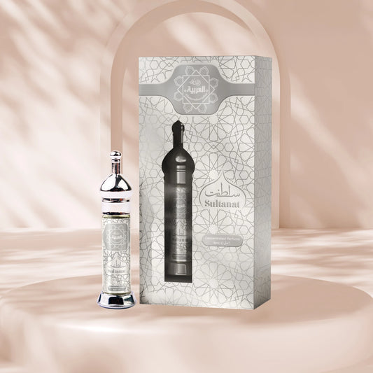 “Al Arabia Sultanat Silva Attar 6ml — front-facing roll-on perfume bottle displayed clearly, featuring a long-lasting Arabic fragrance.”