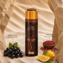 Excellence Classic body spray Front label details ingredients and safety instructions tropical beach setting 200ml aerosol can