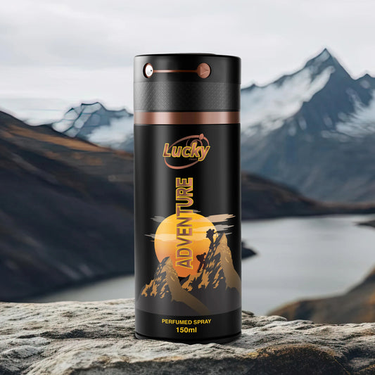 Lucky Adventure body spray 150ml front view – bold scent for everyday energy