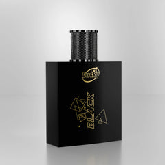 Lucky Black perfume side view – sleek masculine silhouette for modern men