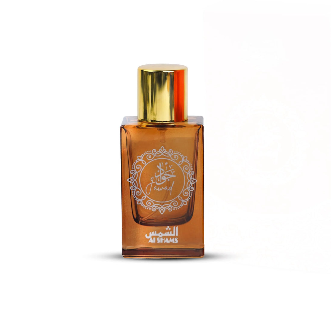 “Al Shams Perfume Jawad 35ml bottle displayed from the front, clearly showing the label, sleek design, and branding details.”