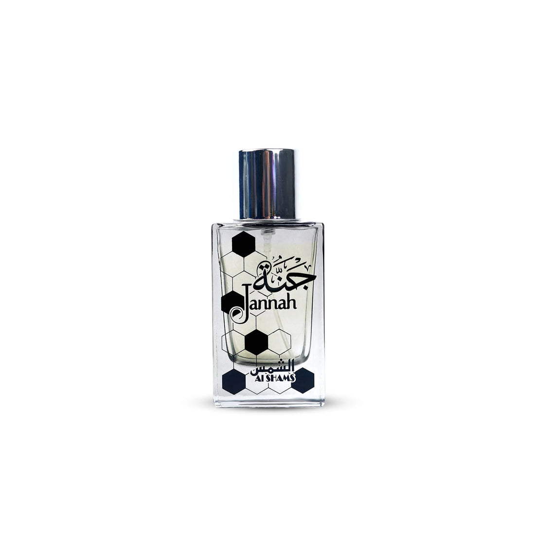 “Al Shams Perfume Jinnah 35ml bottle with its box displayed together, showing both the bottle design and packaging details.”