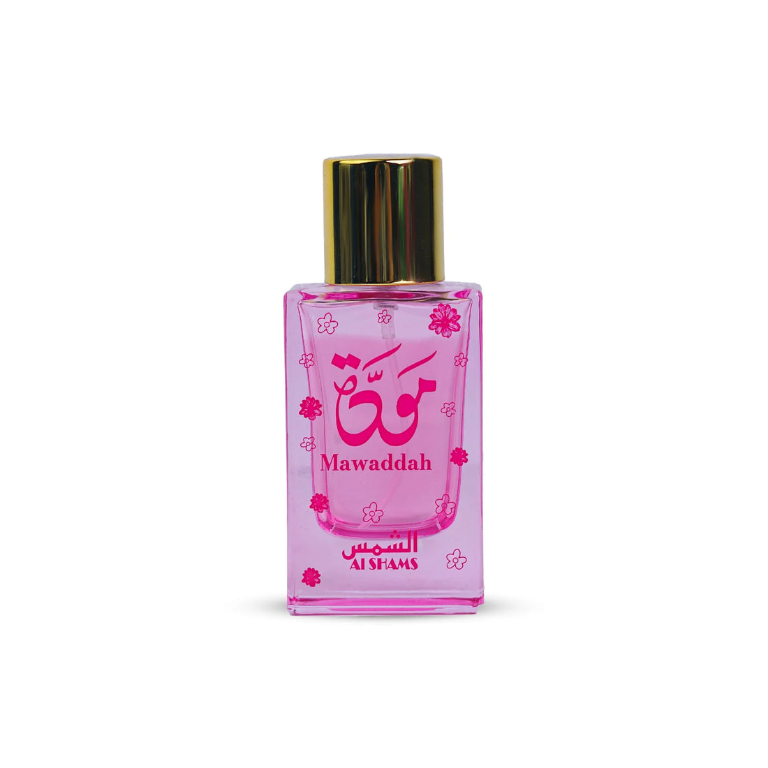 “Al Shams Perfume Mawaddah 35ml bottle displayed from the front, showcasing the sleek design, label, and branding details.”