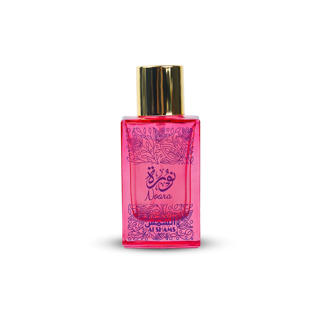 “Al Shams Perfume Noor 35ml bottle displayed from the front, showcasing its sleek design, label, and branding details.”