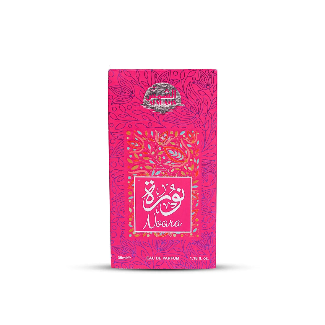 “Al Shams Perfume Noor 35ml box displayed from the front, showcasing the packaging design