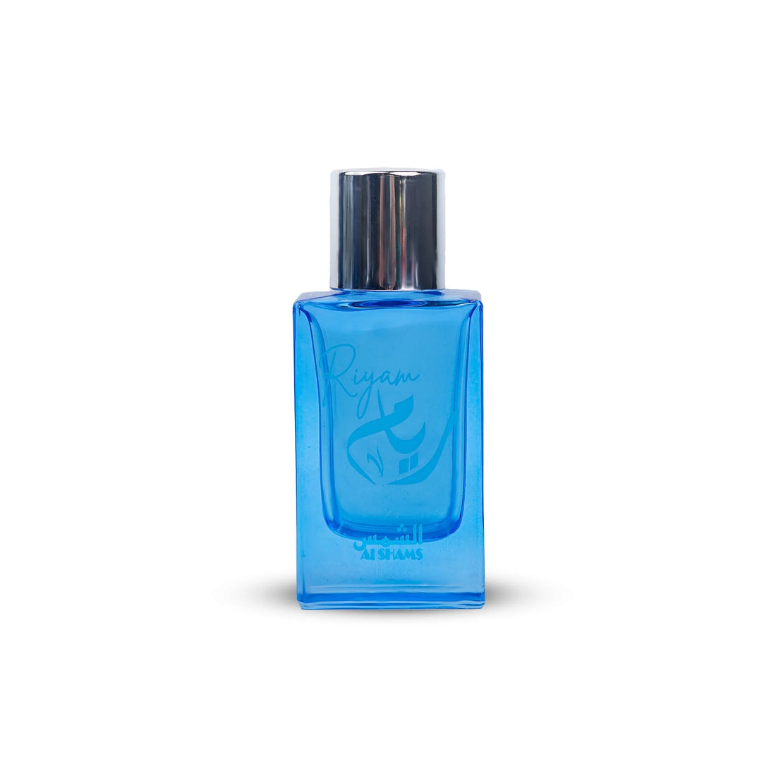“Al Shams Perfume Riyam 35ml bottle displayed from the front, showcasing the sleek design, label, and branding details.”